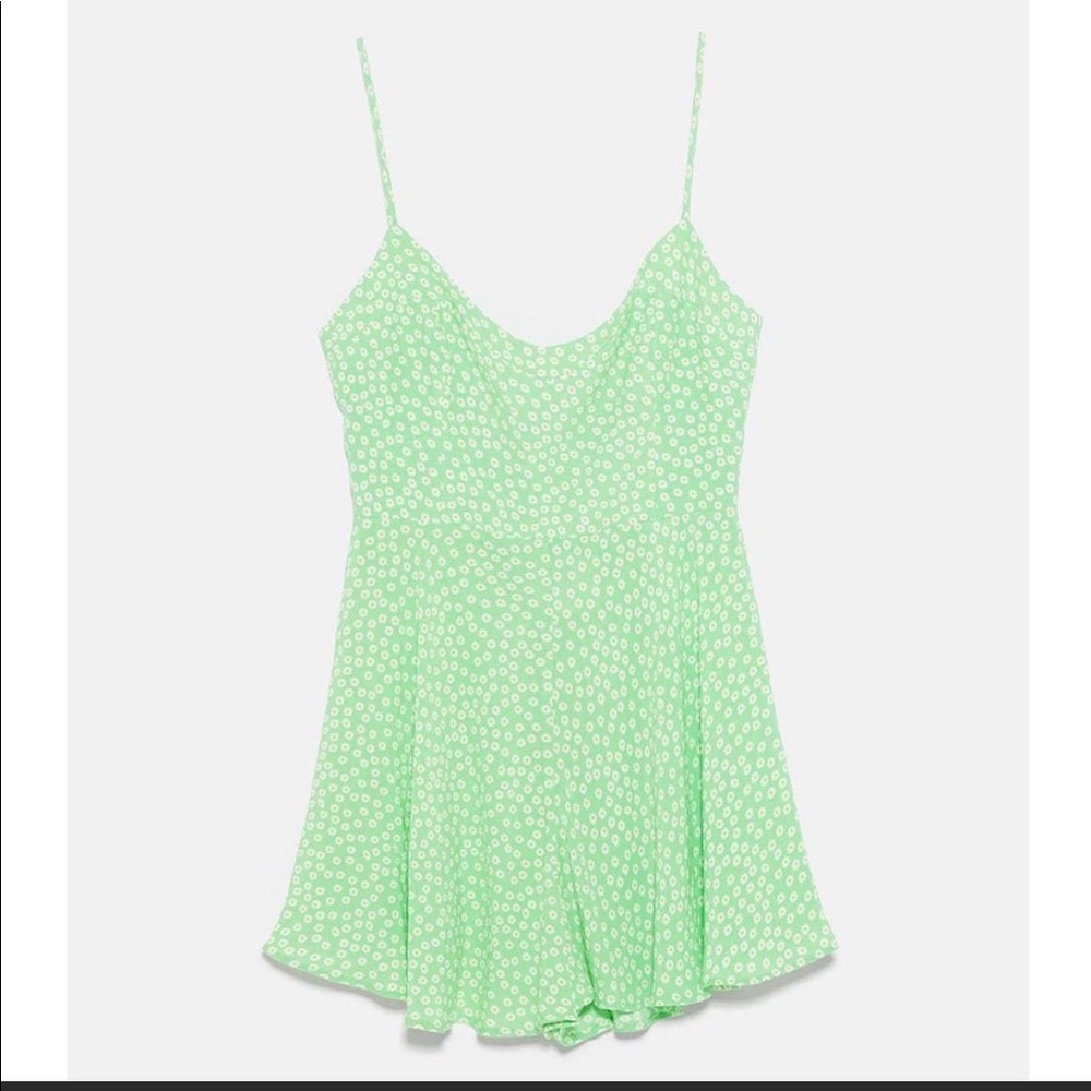 Zara Lime Green Floral Romper